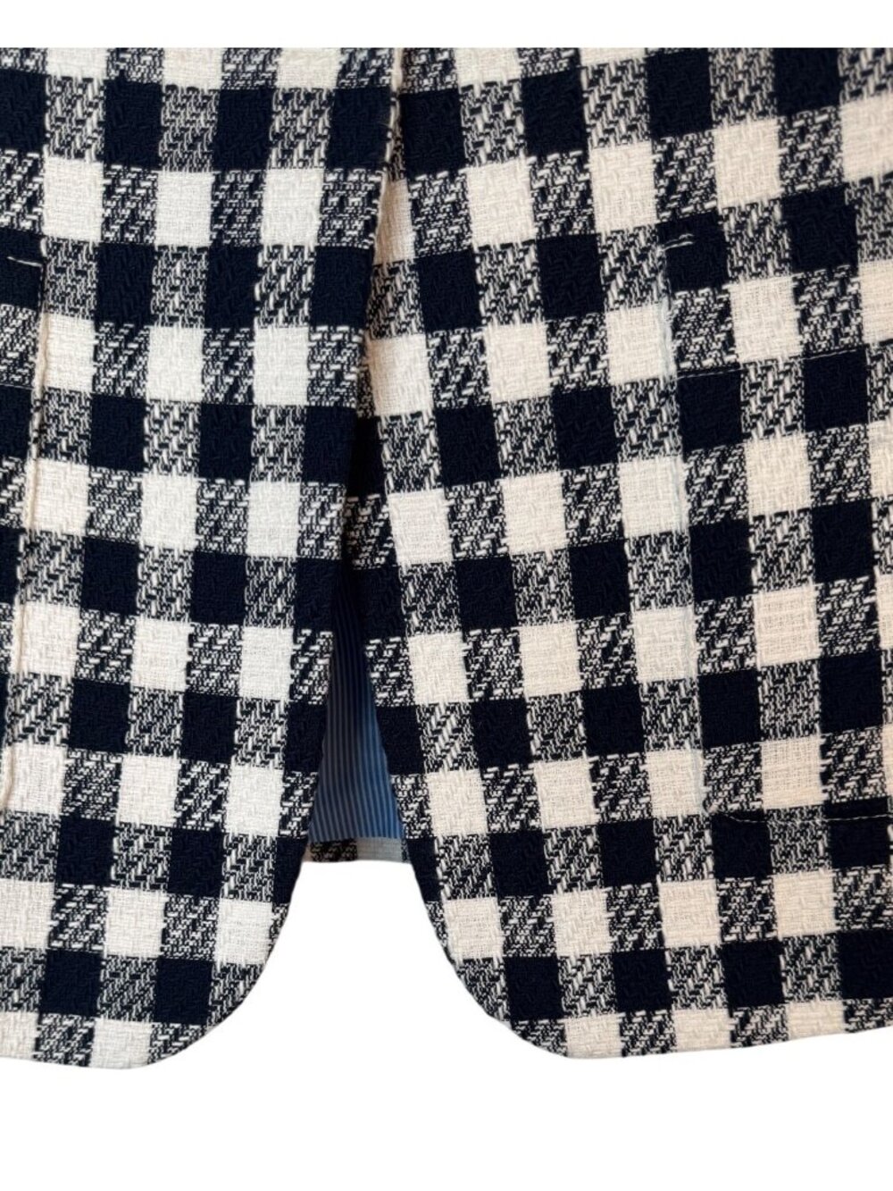 NWT Tommy Hilfiger Size 10 Navy & White Plaid Blazer Cotton-Polyester Blend - Picture 8 of 16